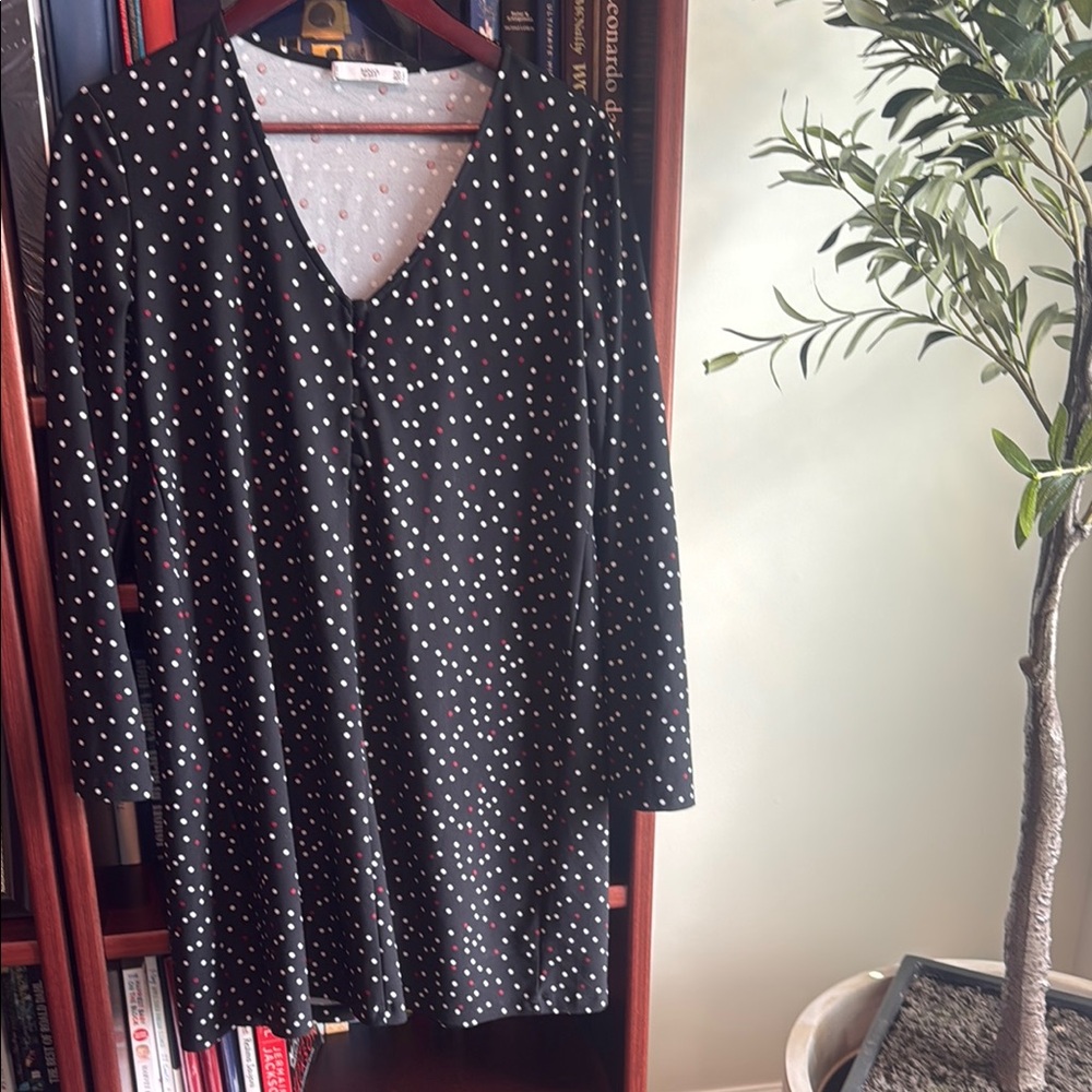 Elegant Black Polka Dot Dress